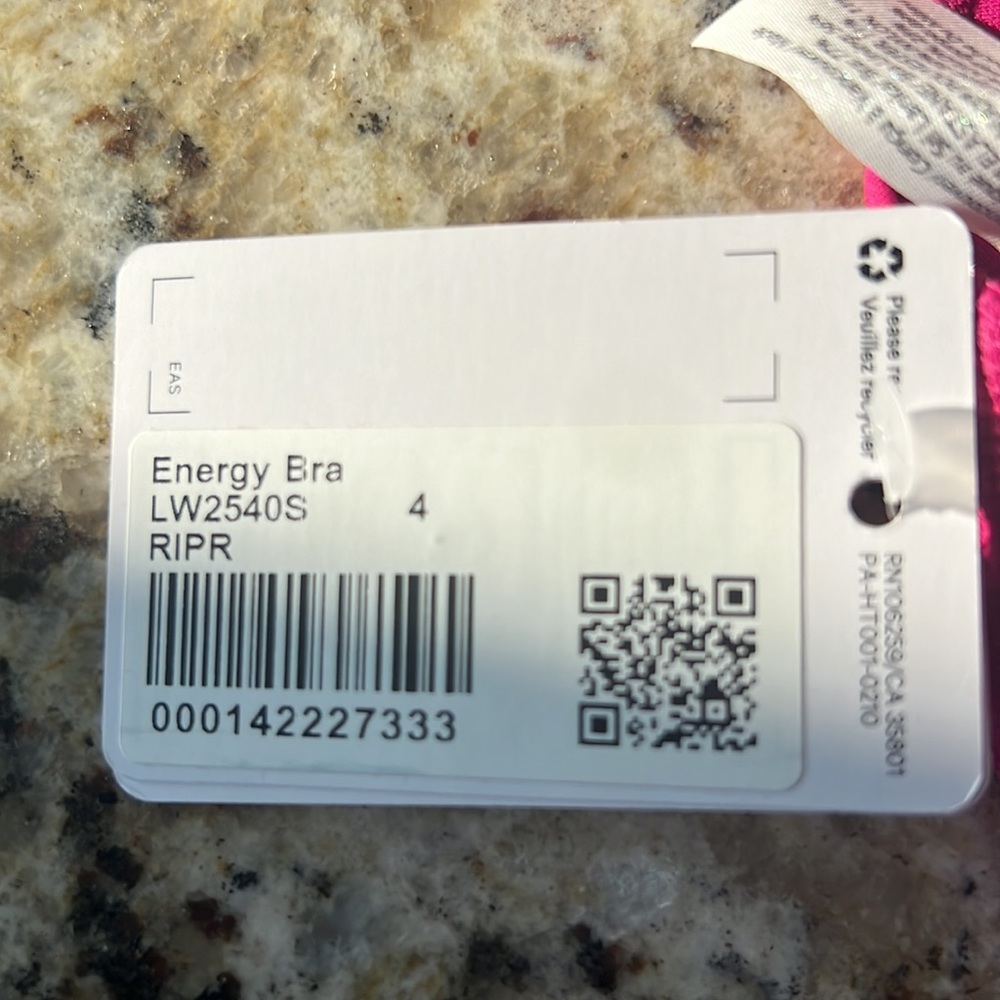 NWT 🍋 Lululemon Ripened Raspberry Energy Bra Size 4 - Picture 3 of 3